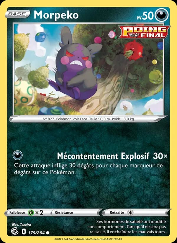 Carte Pokémon Morpeko #179 — Poing de Fusion