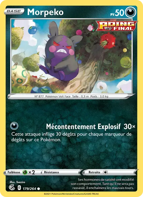 Carte Pokémon Morpeko #179 — Poing de Fusion