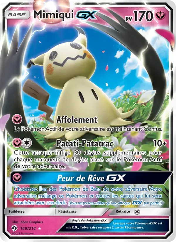 Carte Pokémon Mimiqui GX #149 — Tonnerre Perdu