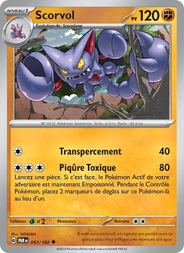 Carte Pokémon Scorvol #092 — Faille Paradoxe