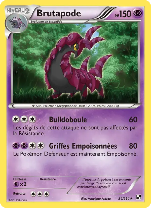 Carte Pokémon Brutapode #54 — Noir et Blanc
