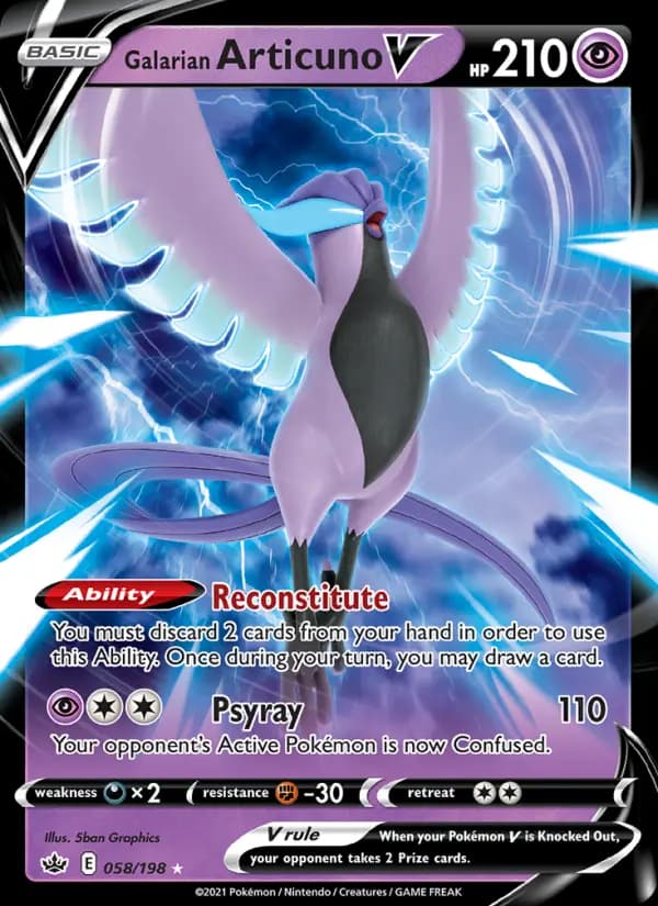 Galarian Articuno V #58 — Chilling Reign