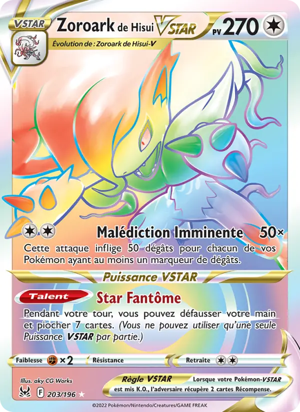 Carte Pokémon Zoroark de Hisui VSTAR #203 — Origine Perdue