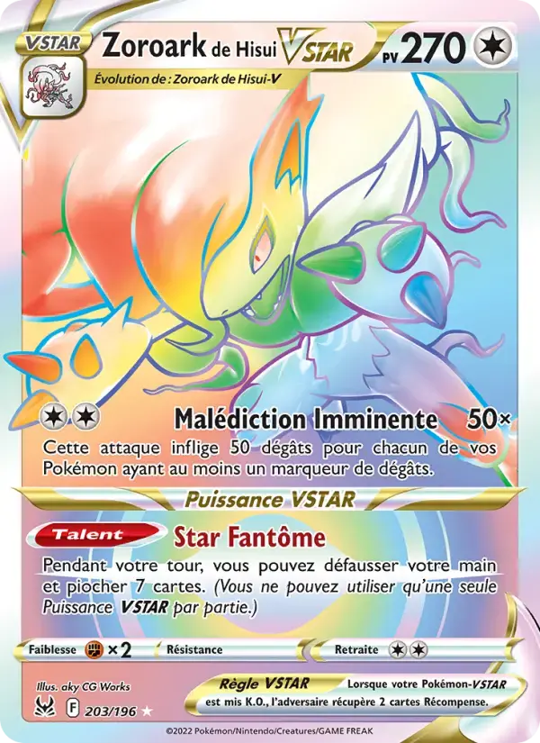 Carte Pokémon Zoroark de Hisui VSTAR #203 — Origine Perdue
