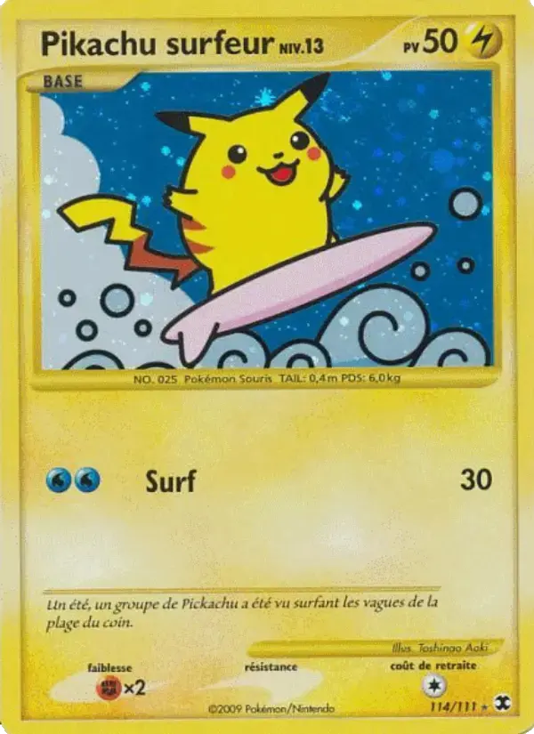 Carte Pokémon Pikachu surfeur Niv. 13 #114 — Rivaux Émergeants