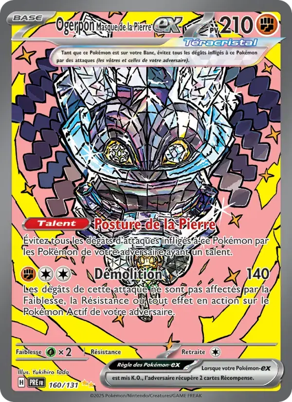 Carte Pokémon Ogerpon Masque de la Pierre-ex #160 — Évolutions Prismatiques