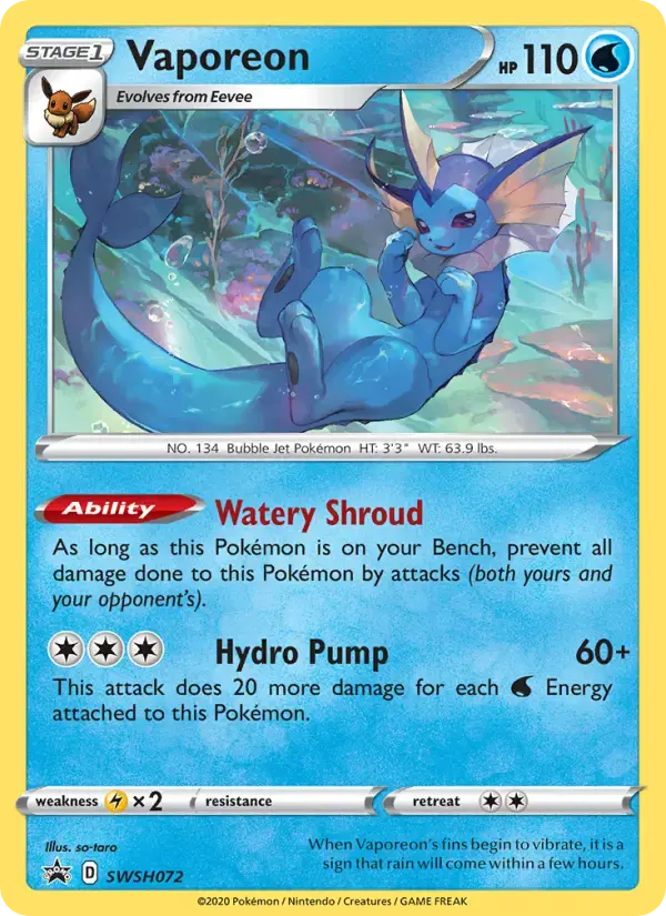Vaporeon #SWSH072 — Sword & Shield Promos