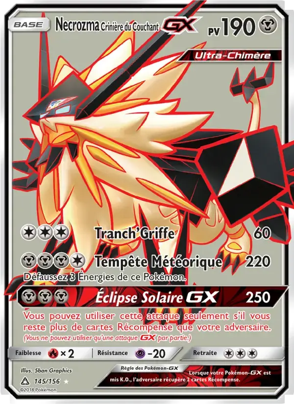 Carte Pokémon Necrozma Crinière du Couchant GX #145 — Ultra-Prisme
