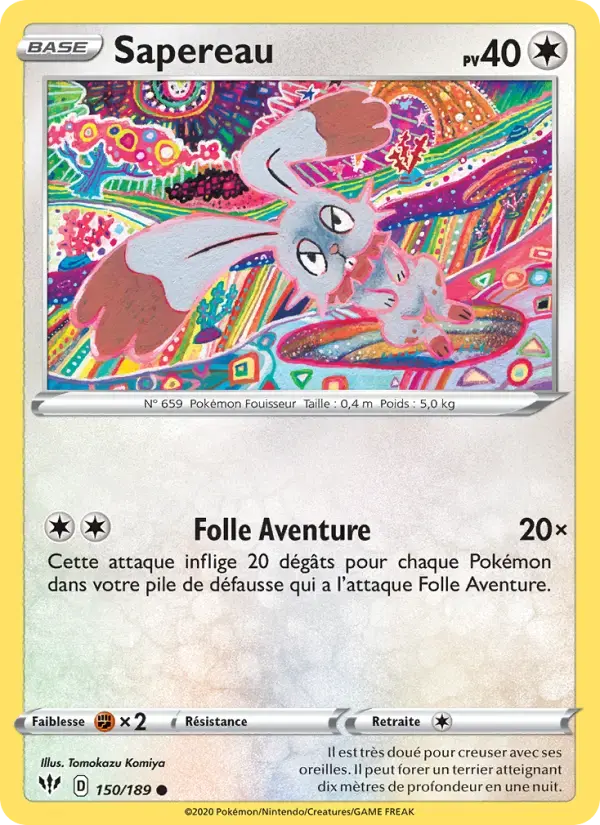 Carte Pokémon Sapereau #150 — Ténèbres Embrasées