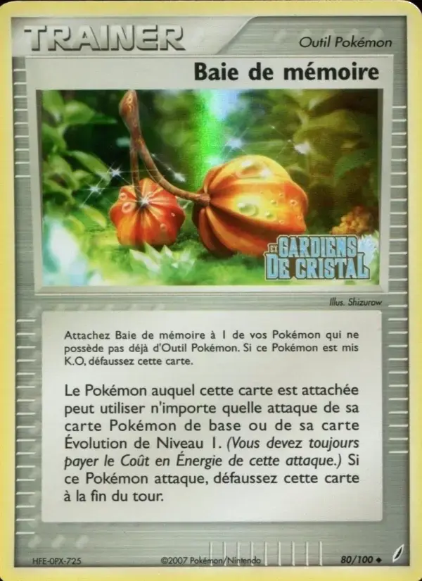Carte Pokémon Baie de mémoire #80 — Gardiens de Cristal