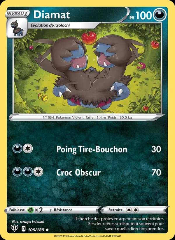 Carte Pokémon Diamat #109 — Ténèbres Embrasées