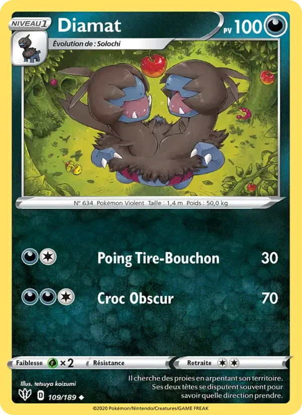 Carte Pokémon Diamat #109 — Ténèbres Embrasées