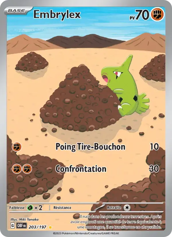 Carte Pokémon Embrylex #203 — Flammes Obsidiennes