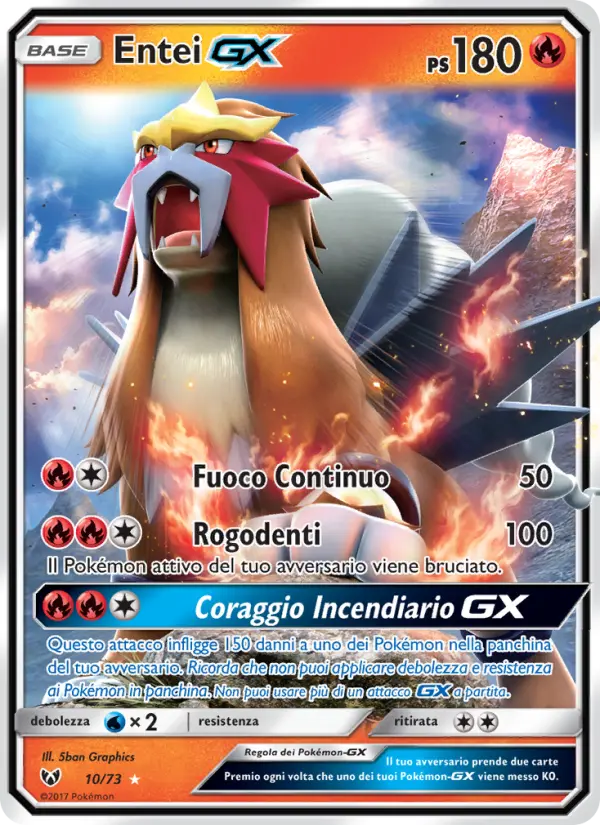 Carte Pokémon Entei GX #10 — Légendes Brillantes