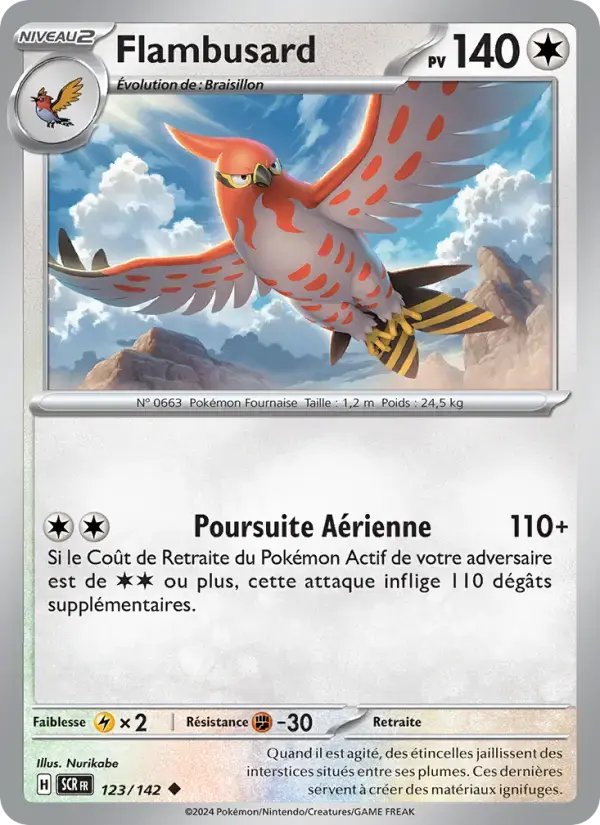 Carte Pokémon Flambusard #123 — Couronne Stellaire