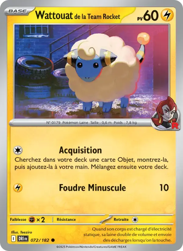 Carte Pokémon Wattouat de la Team Rocket #072 — Rivalités Destinées
