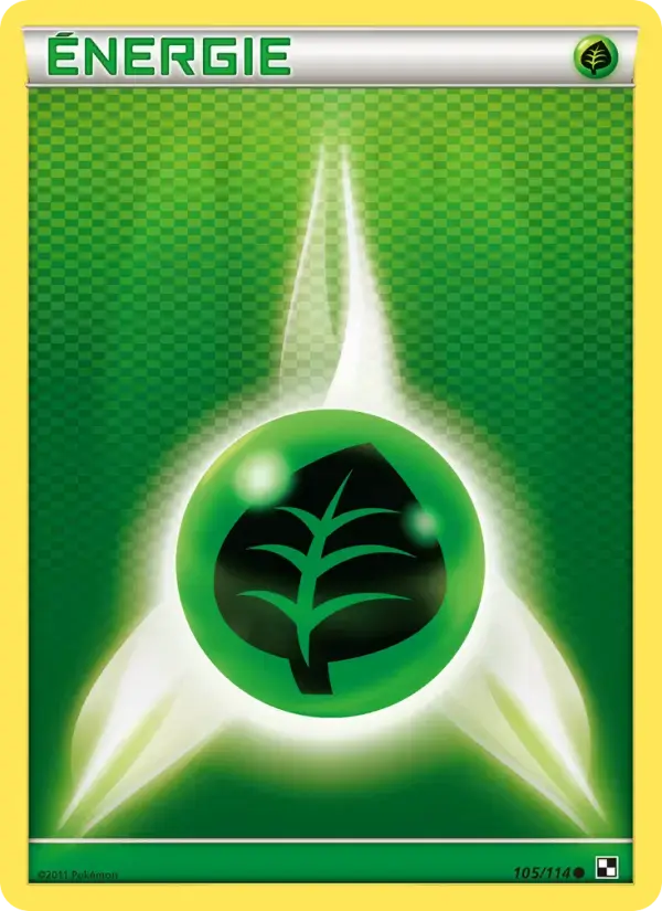 Carte Pokémon Énergie Plante #105 — Noir et Blanc