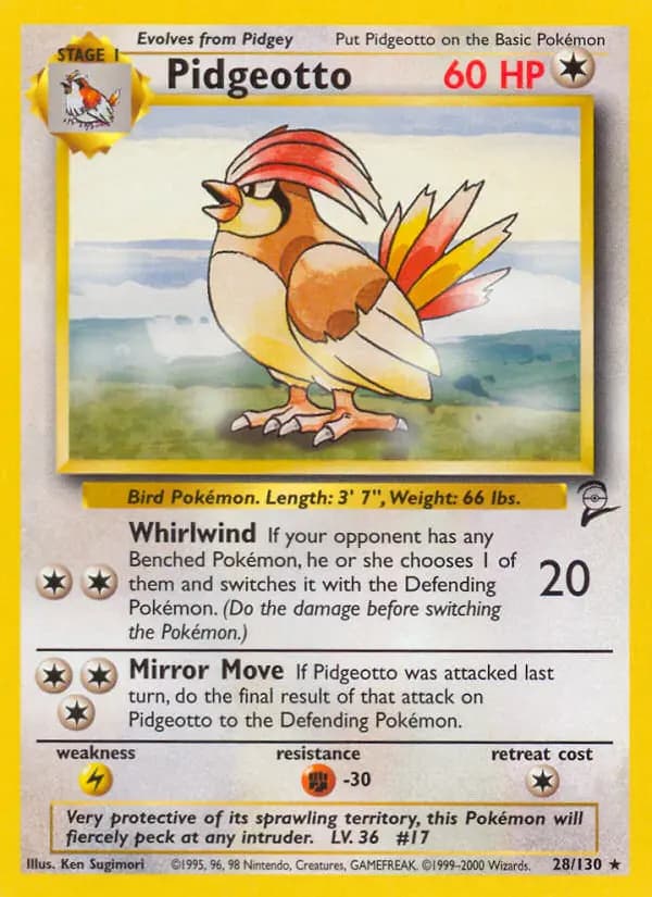 Pidgeotto #28 — Base Set 2