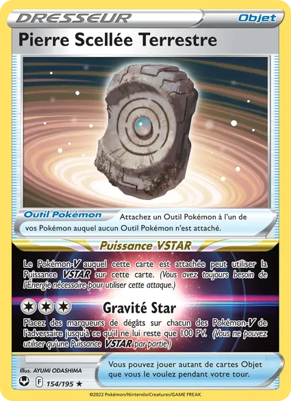Carte Pokémon Pierre Scellée Terrestre #154 — Tempête Argentée