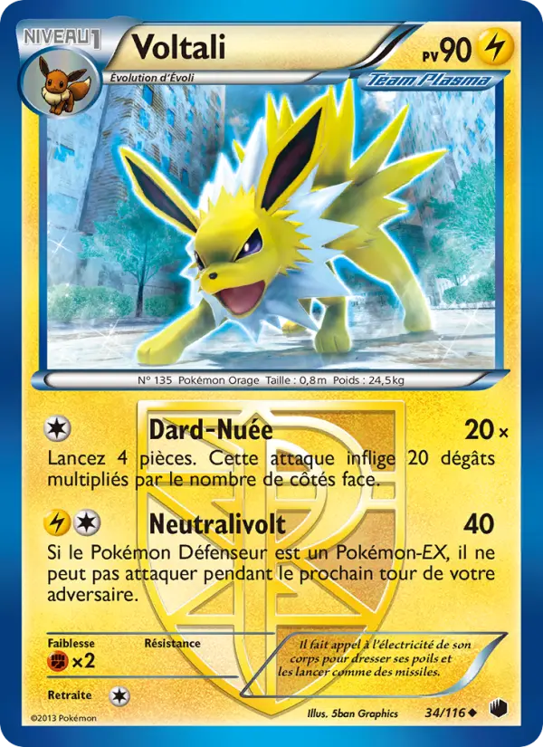 Carte Pokémon Voltali #34 — Glaciation Plasma