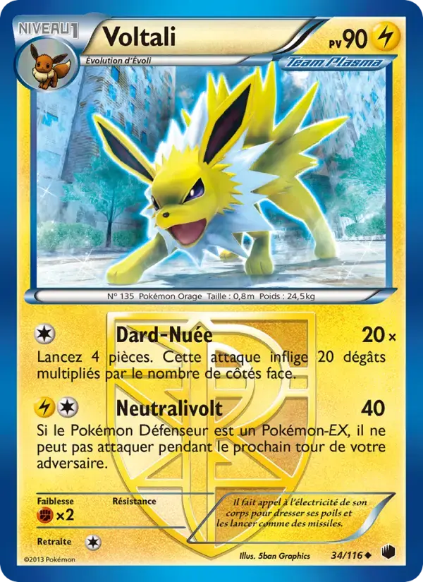 Carte Pokémon Voltali #34 — Glaciation Plasma