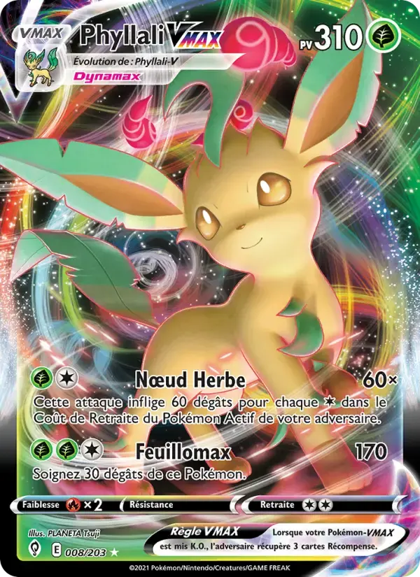 Carte Pokémon Phyllali VMAX #8 — Évolution Céleste