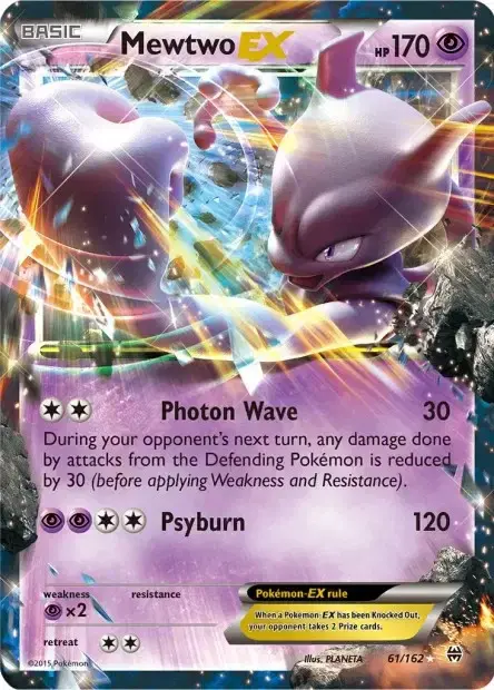 Carte Pokémon Mewtwo-EX #61/162 — Jumbo