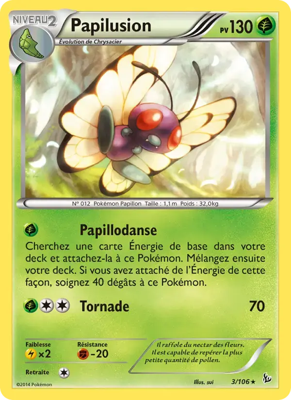 Carte Pokémon Papilusion #3 — Étincelles