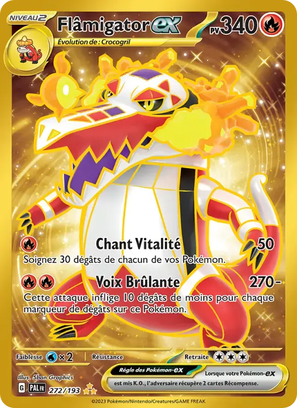 Carte Pokémon Flâmigator-ex #272 — Évolutions à Paldea