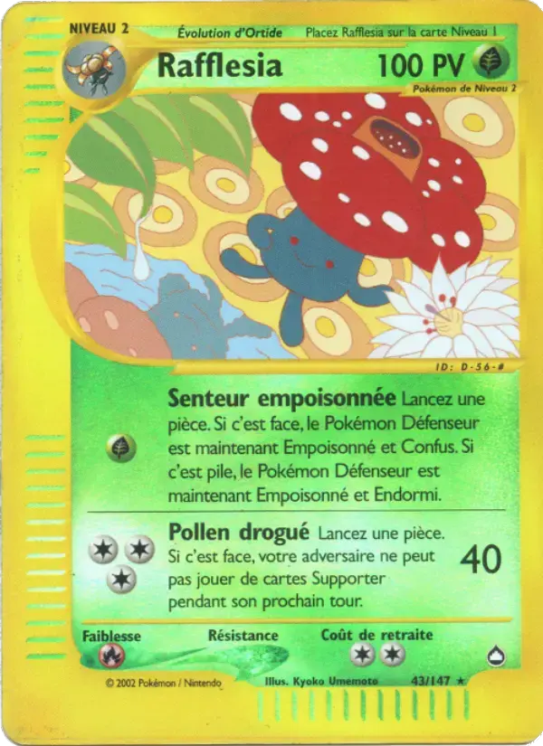 Carte Pokémon Rafflesia #43 — Aquapolis