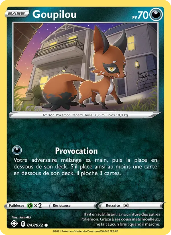 Carte Pokémon Goupilou #47 — Destinées Radieuses