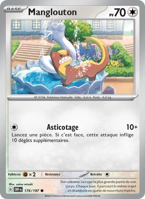 Carte Pokémon Manglouton #176 — Flammes Obsidiennes