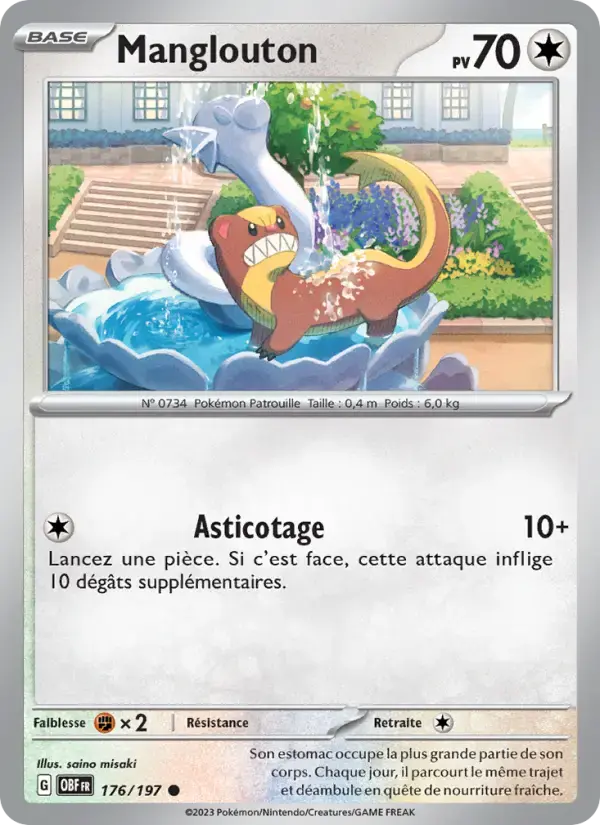 Carte Pokémon Manglouton #176 — Flammes Obsidiennes