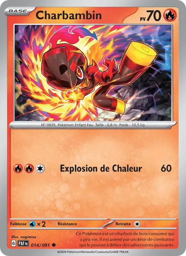 Carte Pokémon Charbambin #014 — Destinées de Paldea