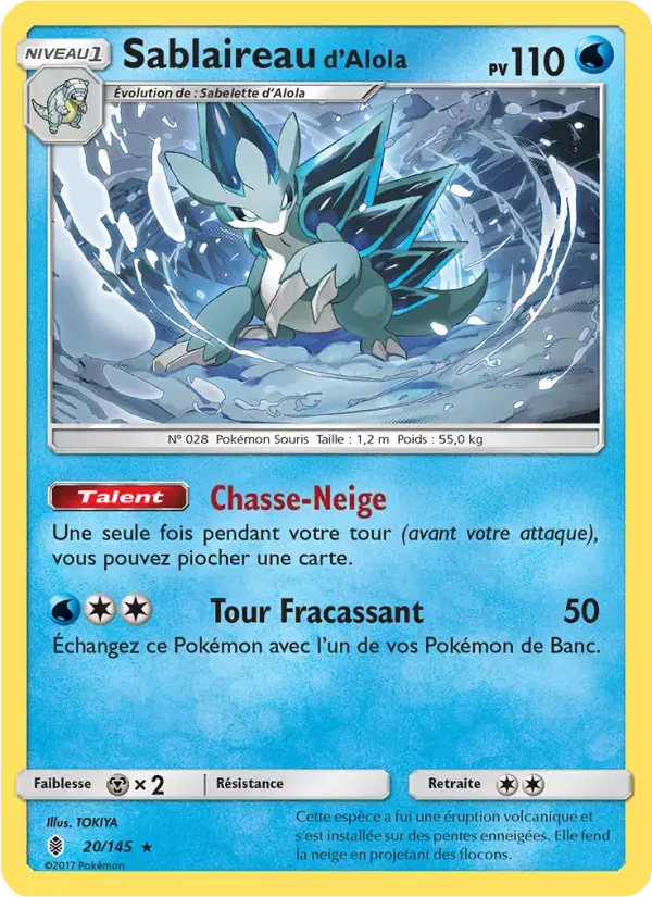 Carte Pokémon Sablaireau d’Alola #20 — Gardiens Ascendants
