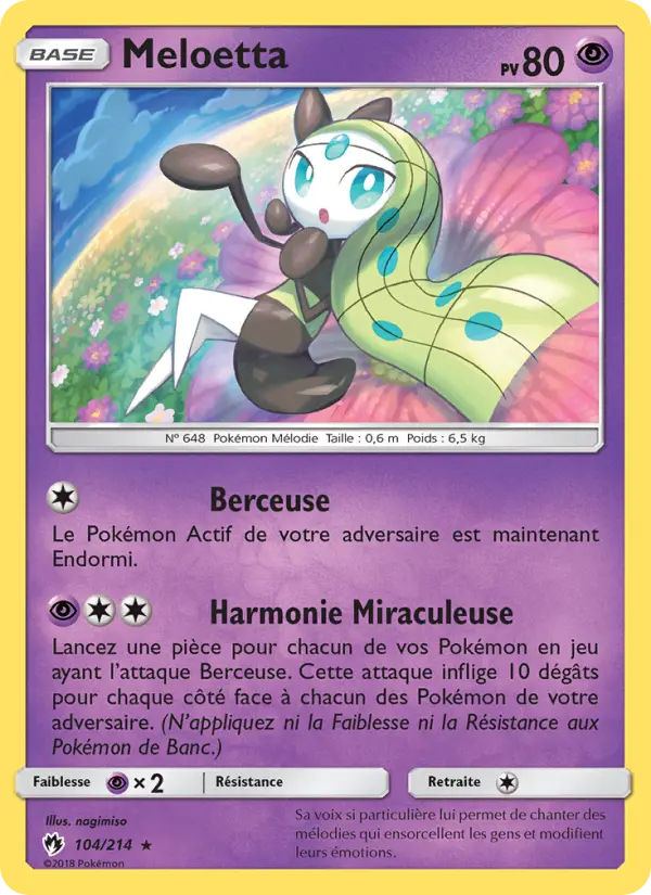 Carte Pokémon Meloetta #104 — Tonnerre Perdu