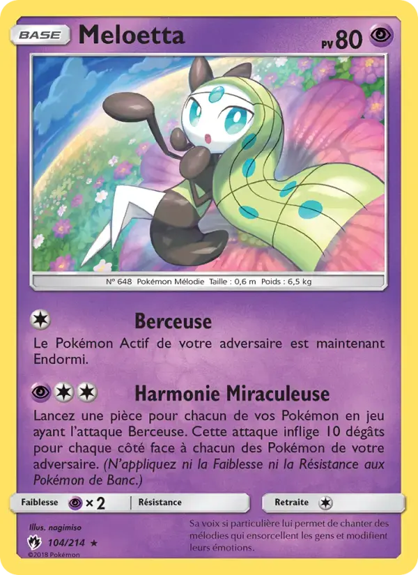 Carte Pokémon Meloetta #104 — Tonnerre Perdu