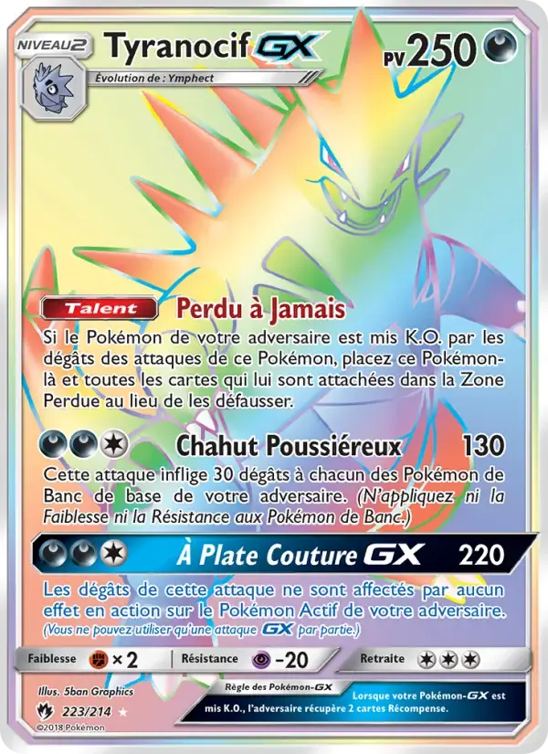 Carte Pokémon Tyranocif GX #223 — Tonnerre Perdu