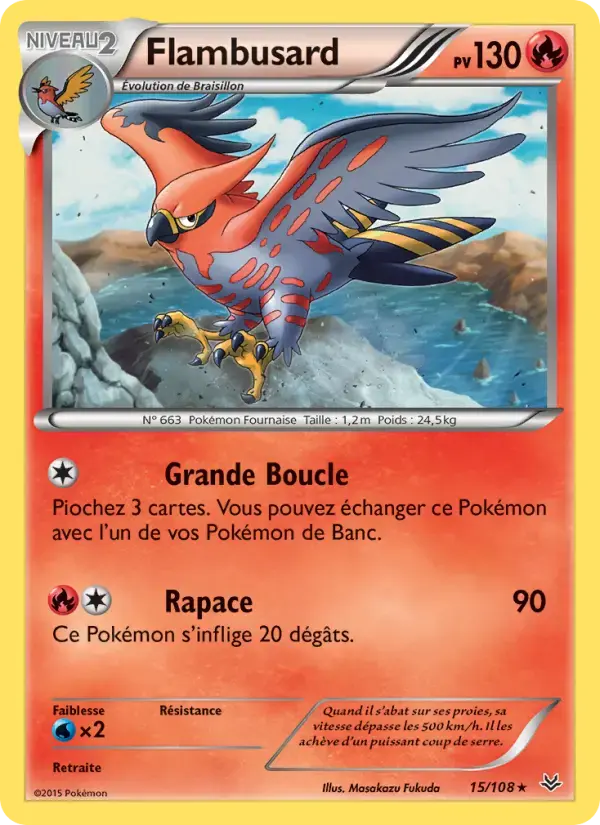 Carte Pokémon Flambusard #15 — Ciel Rugissant