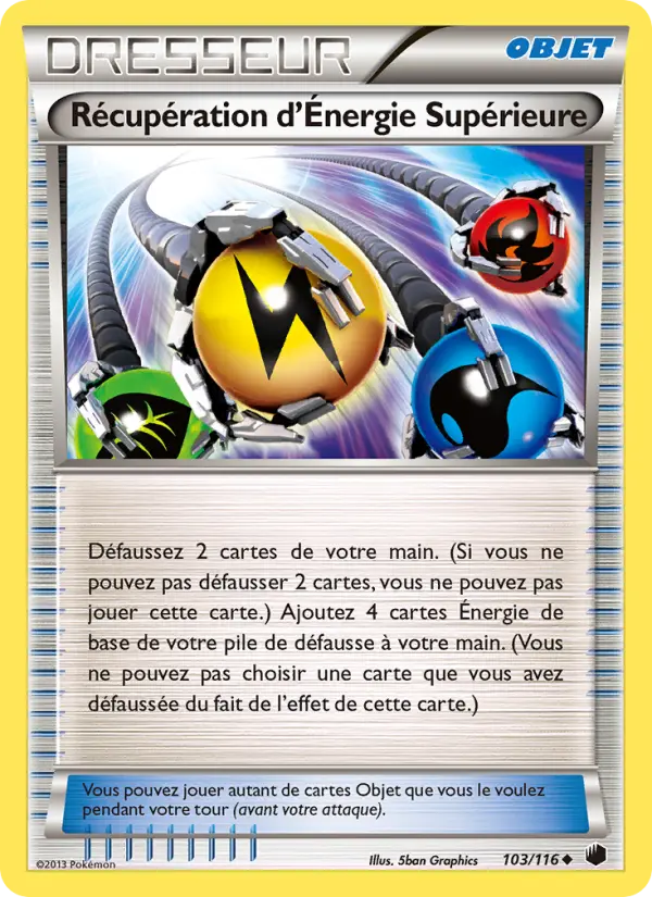 Carte Pokémon Récupération d’Énergie Supérieure #103 — Glaciation Plasma