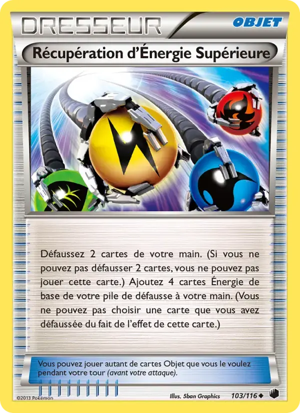 Carte Pokémon Récupération d’Énergie Supérieure #103 — Glaciation Plasma