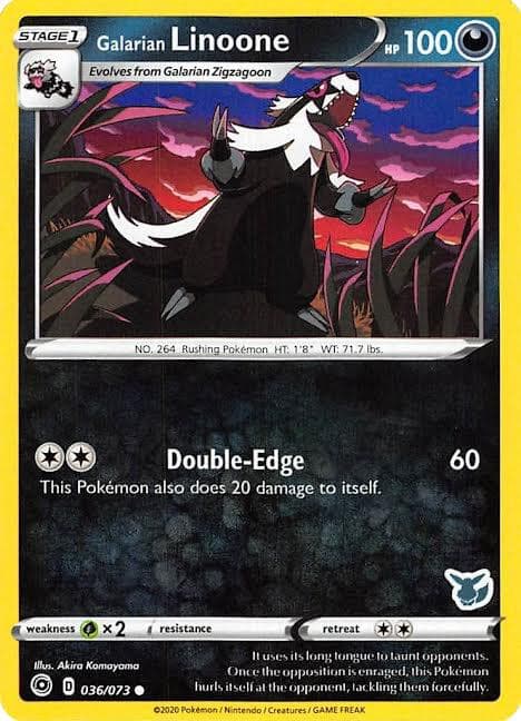Galarian Linoone #036 Stamp — Champion's Path
