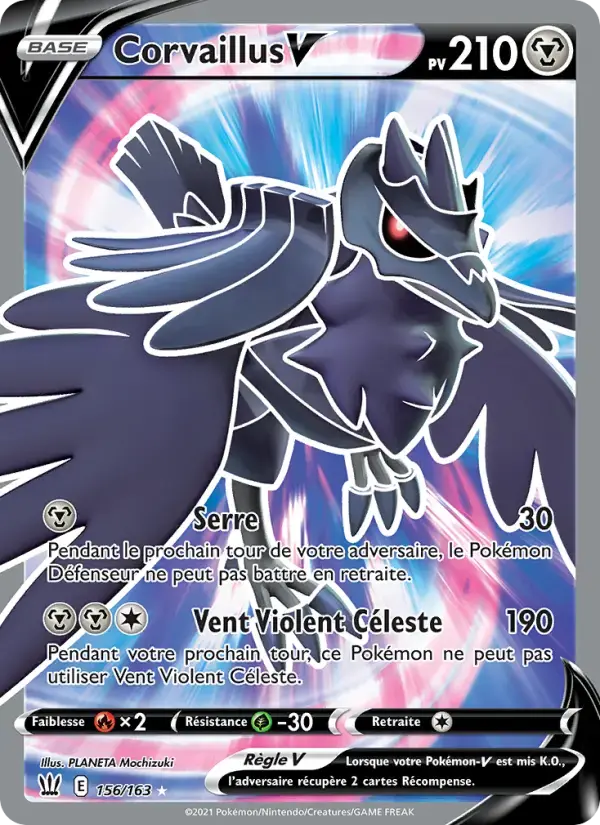 Carte Pokémon Corvaillus V #156 — Styles de Combat