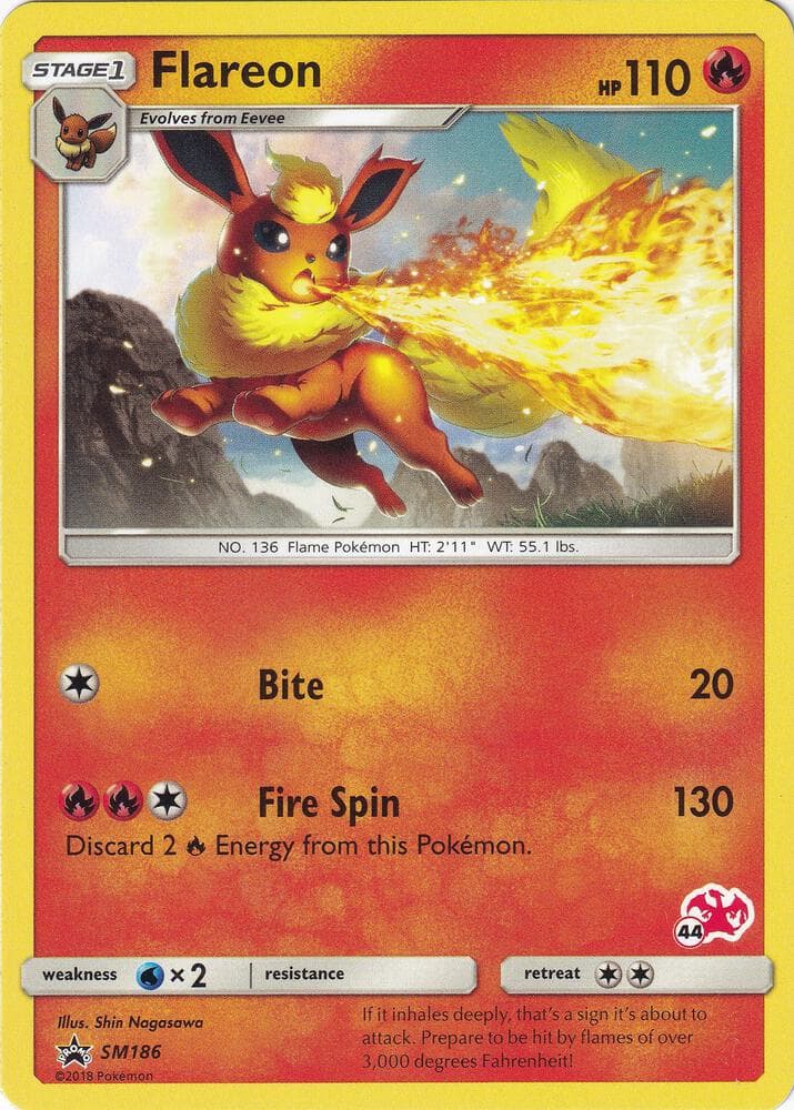 Flareon #SM186 Stamp V2 — Sun & Moon Promos