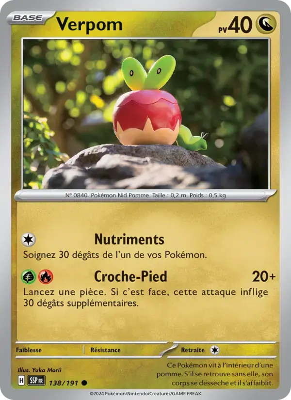 Carte Pokémon Verpom #138 — Étincelles Déferlantes