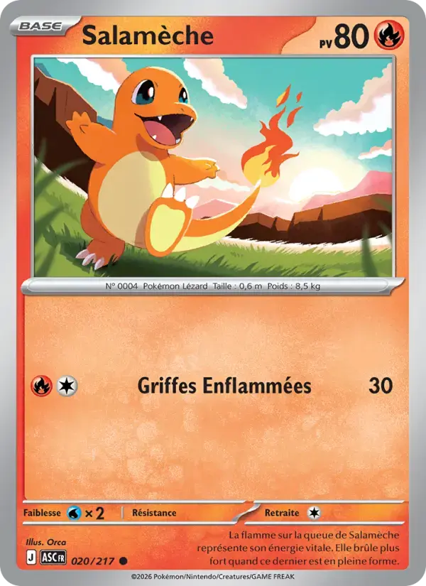 Carte Pokémon Salamèche #020 — Héros Transcendants