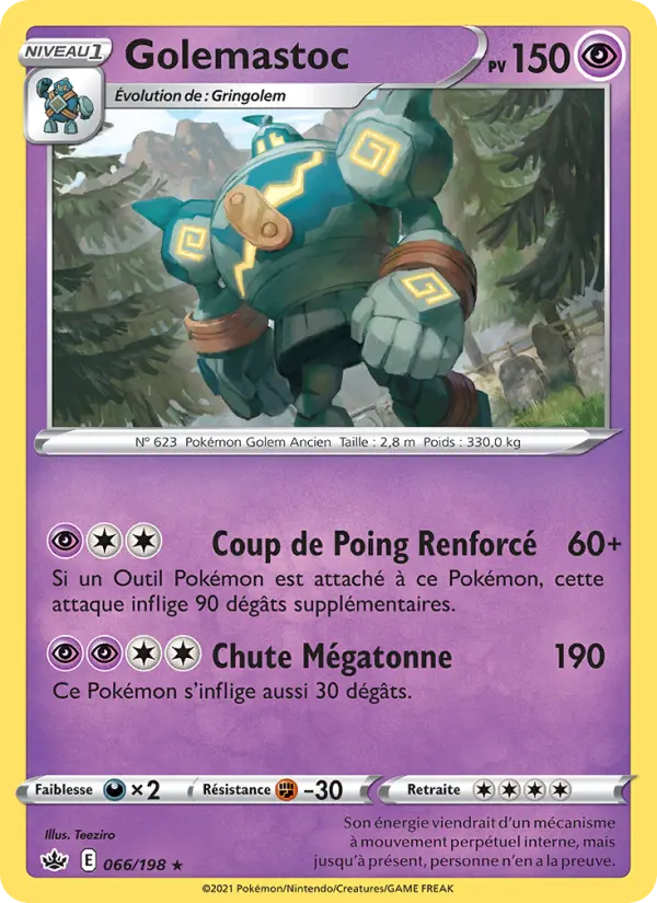Carte Pokémon Golemastoc #66 — Règne de Glace