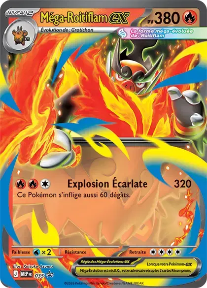 Carte Pokémon Méga-Roitiflam-ex #035 — Promos Méga-Évolution