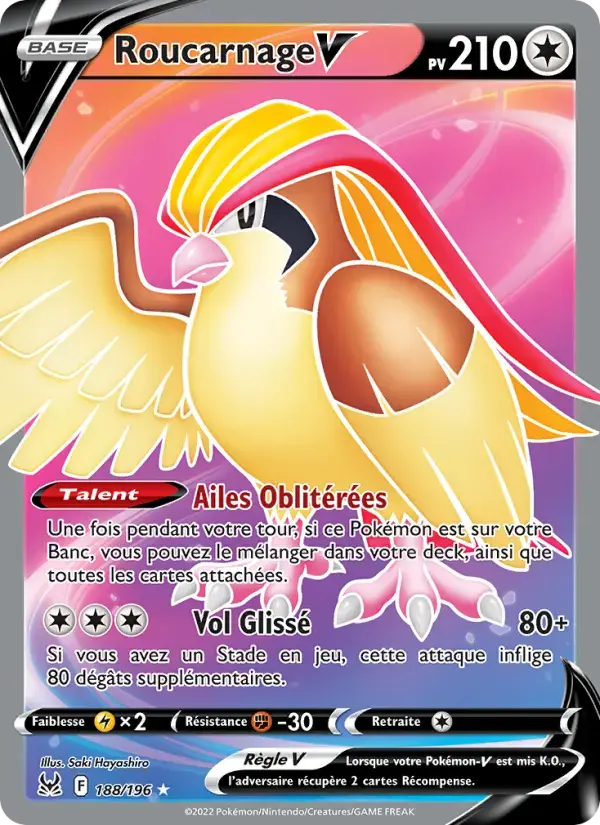 Carte Pokémon Roucarnage V #188 — Origine Perdue