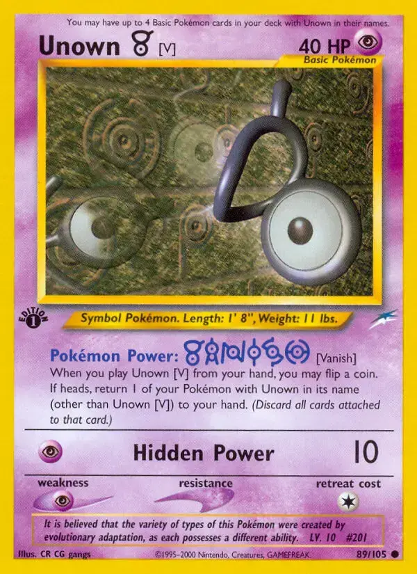Unown [V] #89 — Neo Destiny